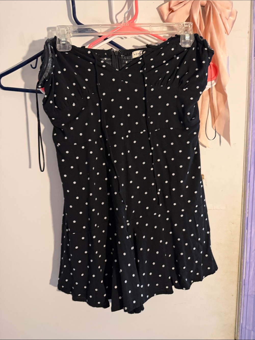 Black Polka Dot Women's Romper